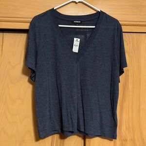 Linen Blend V-Neck Tee